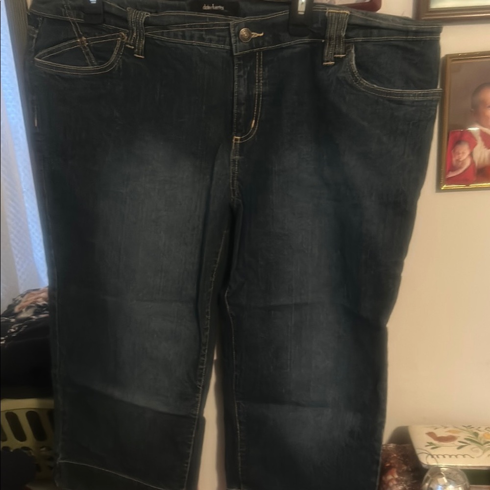 Daisy Fuentes women’s  Relaxed Fit Jeans - Deep Indigo